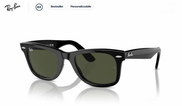 RAY BAN - 0RB2140 - Wayfarer - 901 - Nero - Occhiale da sole unisex