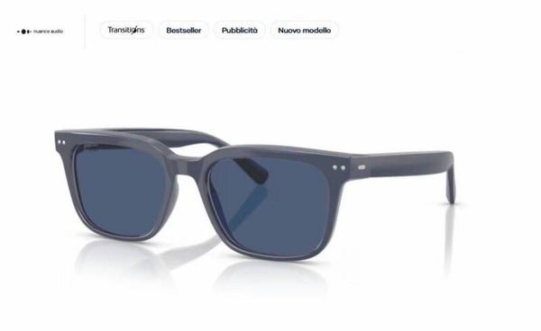 NUANCE AUDIO - Occhiale da vista sole unisex con supporto uditivo per adulti - 0AW5001 - 07 - Blu Intenso