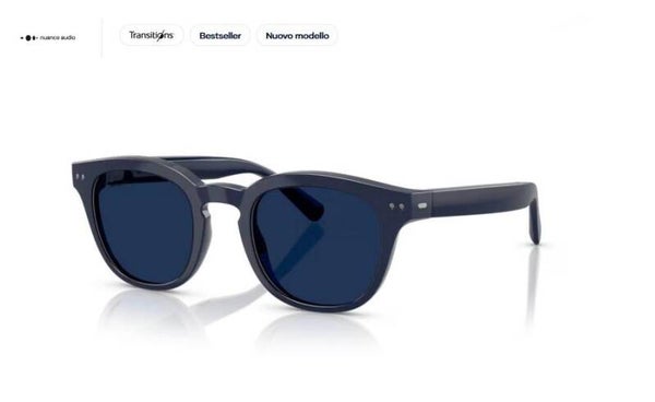 NUANCE AUDIO - Occhiale da vista sole unisex con supporto uditivo - 0AW5002 - 07 - Blu intenso