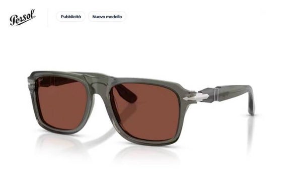 PERSOL Riviera 0PO8002S 1103C5 Grigio Opale Occhiale da Sole Uomo Unisex