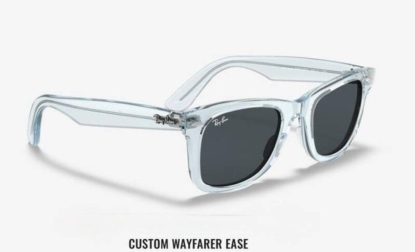 Ray-Ban Wayfarer Ease 0RB4340CP Custom  Azzurro Trasparente 50 (M) Occhiale da sole Unisex