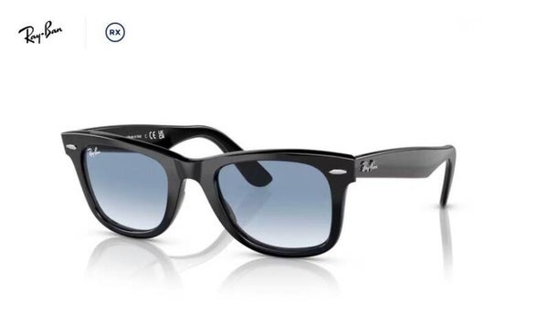RAY-BAN - WAYFARER - 0RB2140F 901/3F - Nero - Blu/Grigio sfumato - 52 (L) - Occhiale da sole unisex