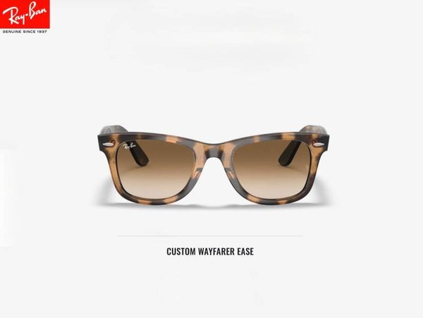 RAY-BAN CUSTOM – WAYFARER EASE – 0RB4340C – Havana Chiaro Tartarugato – Lenti Marrone Sfumate AR Interno – 50 (M) – Occhiale da sole unisex
