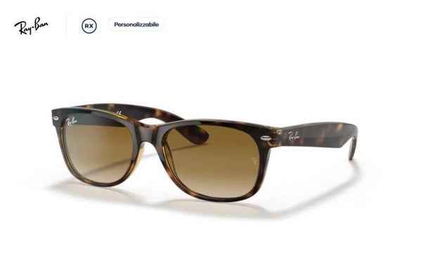 RAY-BAN NEW WAYFAYER – 0RB2132 – 710/51 – Havana Chiaro – Lenti Marrone Chiaro Sfumate – Misura 52 (S) – Occhiale da Sole Unisex
