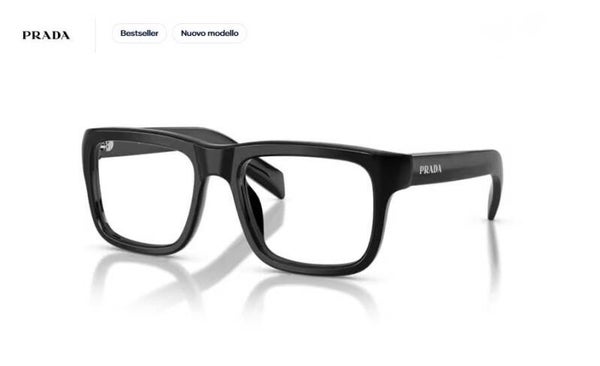 Prada PR D02V 16K1O1 Nero 54 – Occhiali da Vista Uomo Unisex