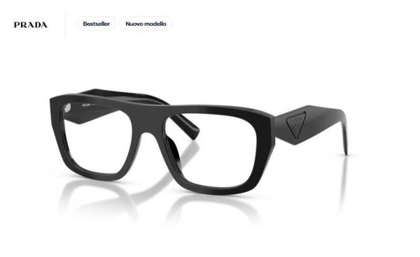 Prada PR D07VU 16K1O1 Nero 54 – Occhiali da Vista Uomo Unisex