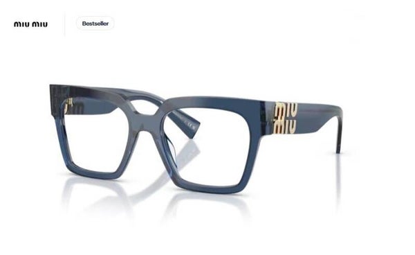 MIU MIU 0MU 04UV 08Q1O1 52 (M) Blu Trasparente – Occhiale da Vista Donna