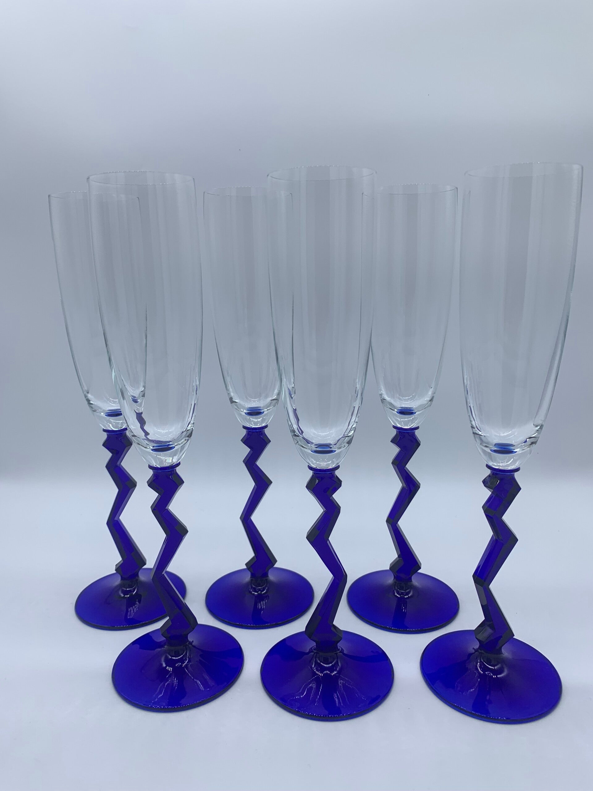 Schott & Zwiesel Postmoderne Memphis Milano stijl. Champagne flutes