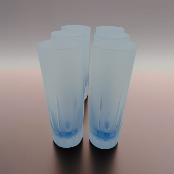 F. Vittorio Cut Crystal blauw gesatineerd