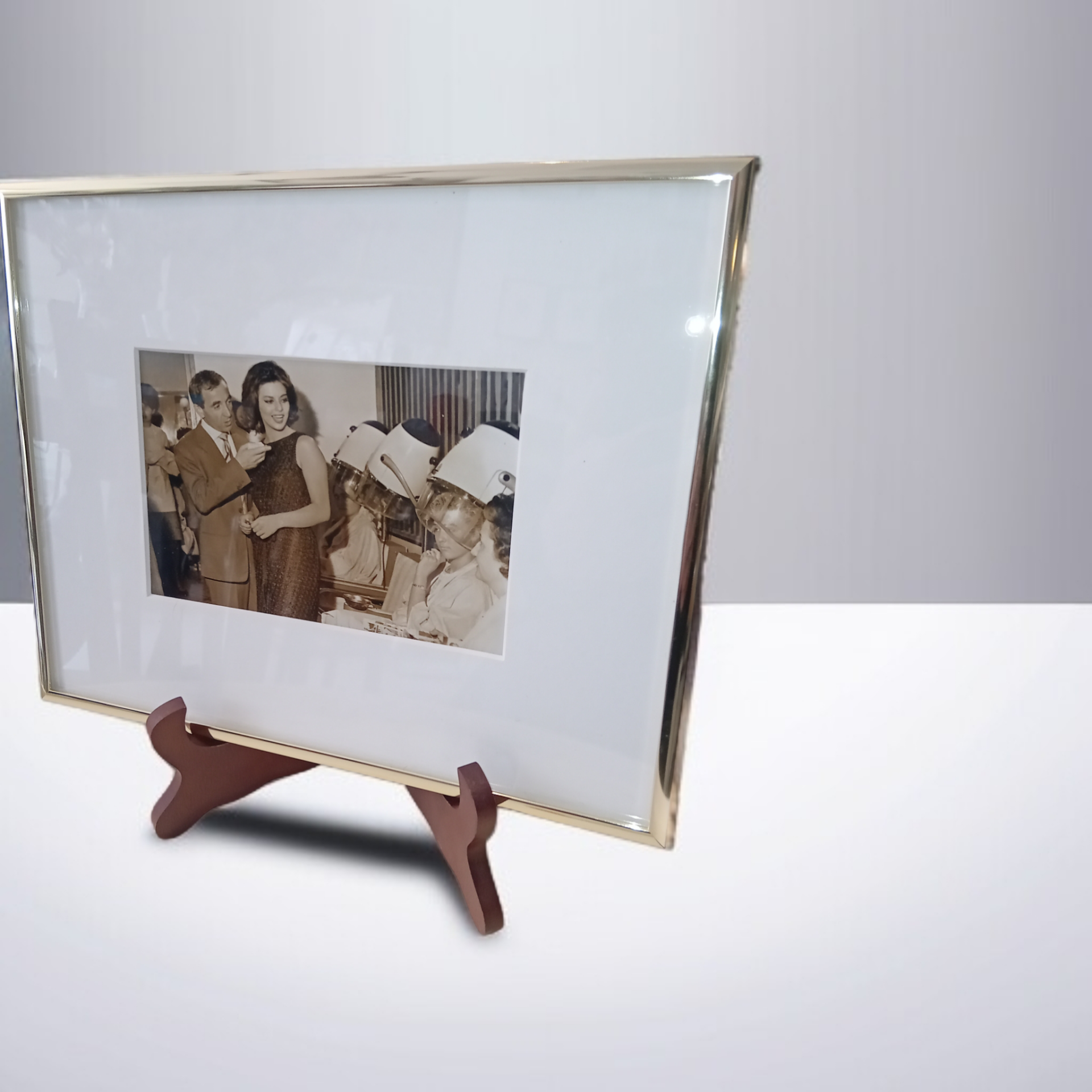 Persfoto Charles Aznavour en Giovanna Ralli