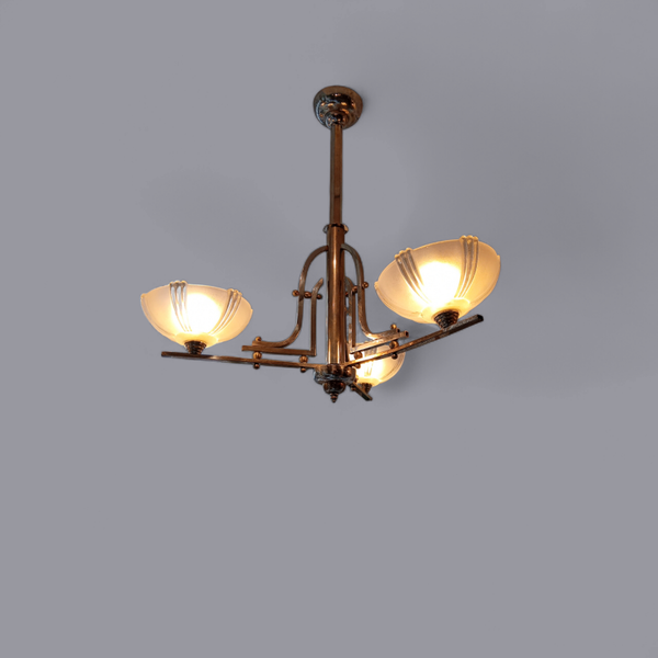 Art deco hanglamp met 3 schalen