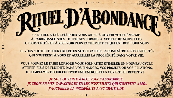 Rituel D'ABONDANCE