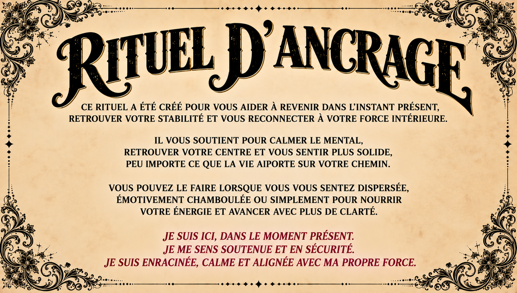 Rituel d'ancrage