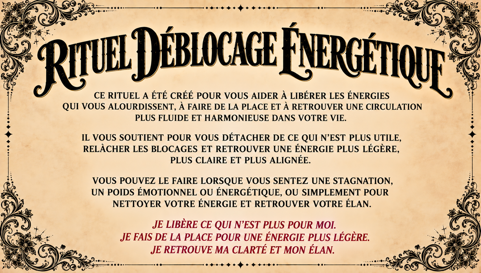 Rituel Déblocage énergétique