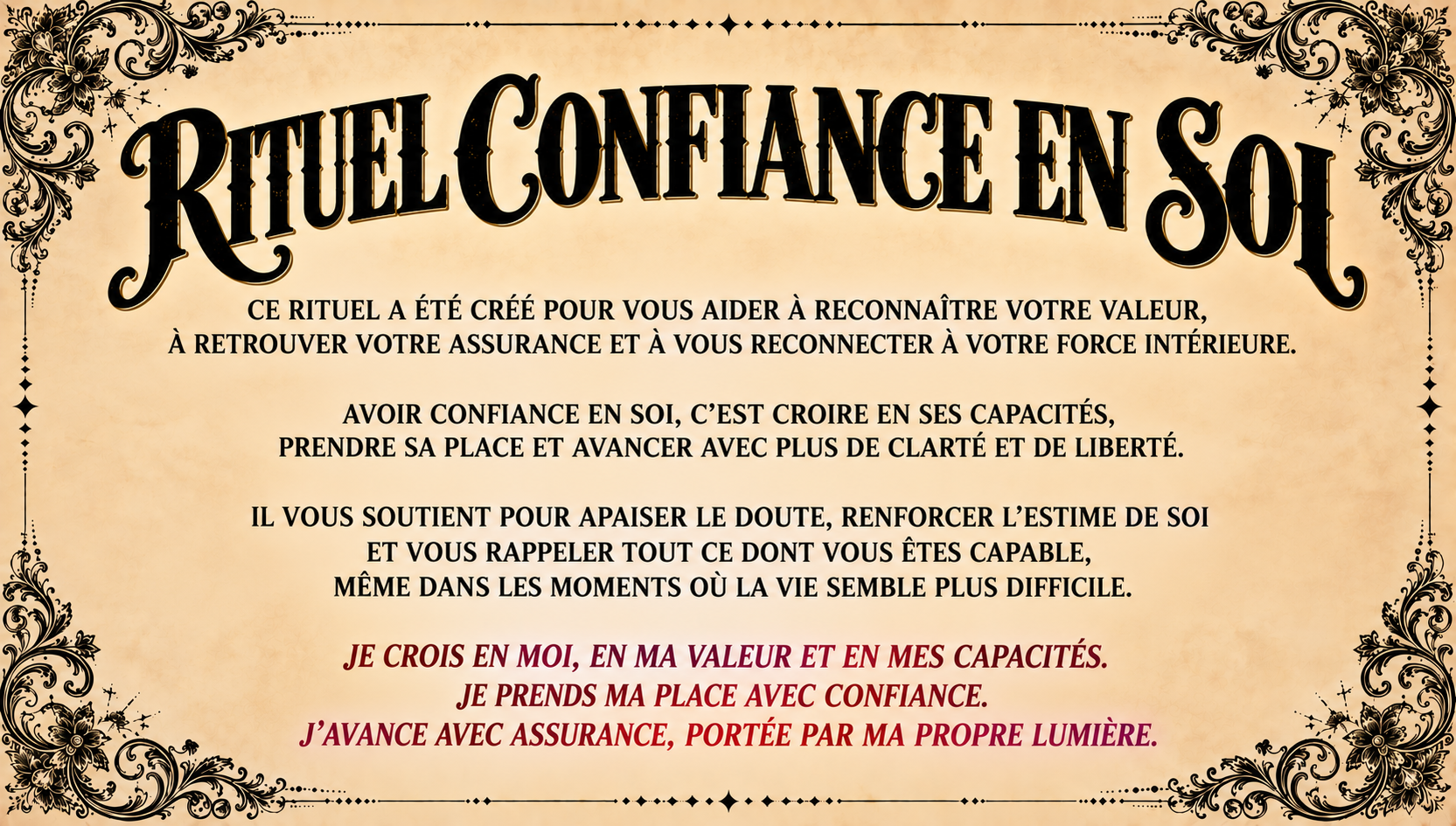 Rituel Confiance en soi