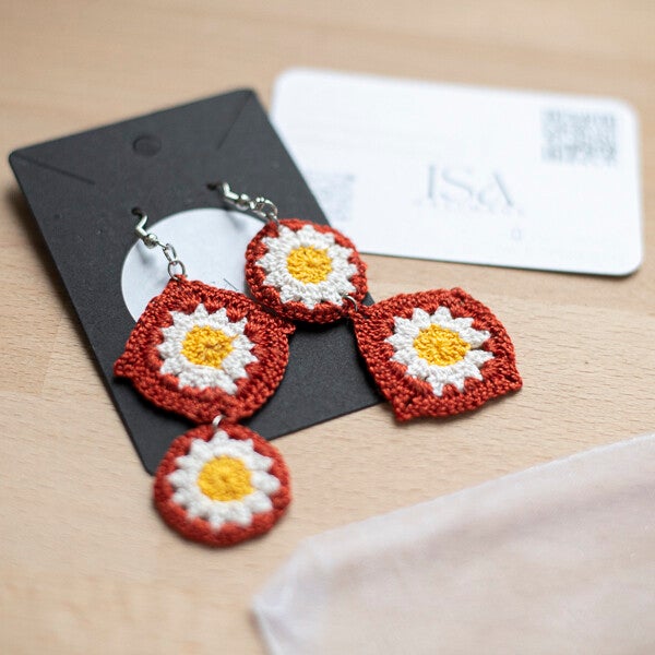 Boucles d'oreilles - Granny Square