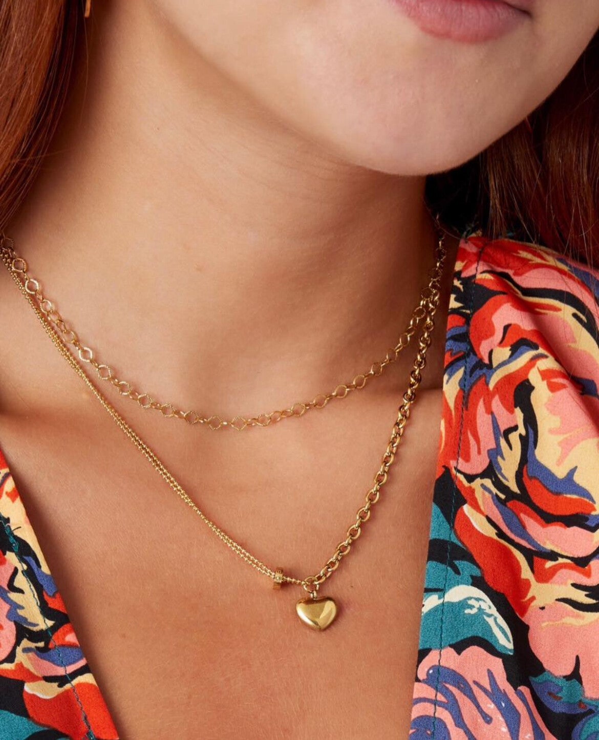 Collana a maglie cuore