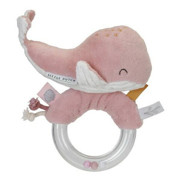 Little Dutch | Ring Rammelaar walvis | Pink