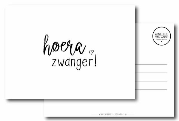 Ansichtkaart | Hoera zwanger