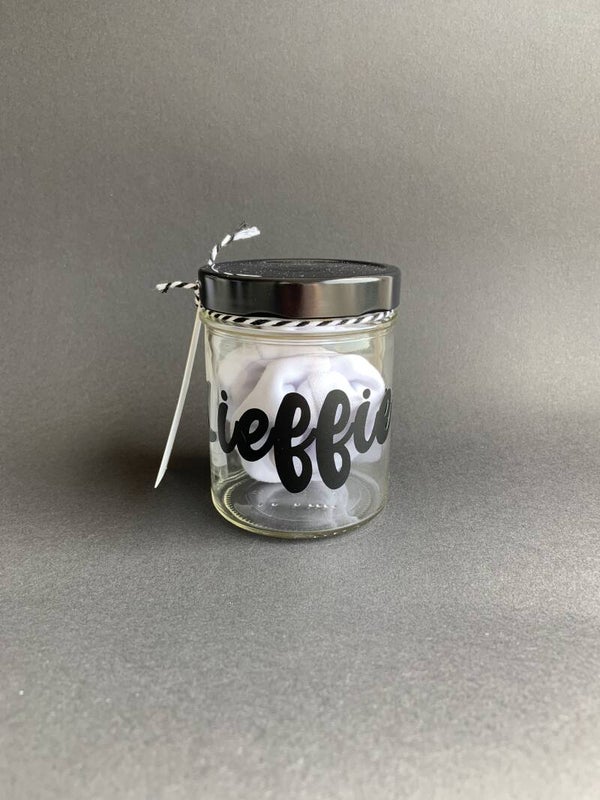 Glazen cadeaupotje | Lieffie met slofjes