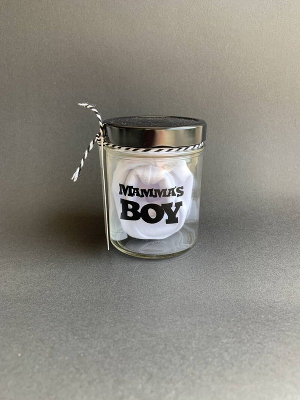 Glazen Cadeaupotje | Mama's Boy met slofjes