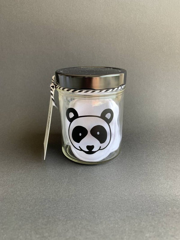 Glazen Cadeaupotje| Pandabeer met slofjes