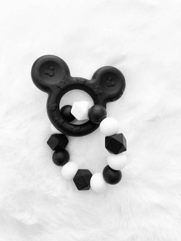 Bijtring | Mickey zwart/wit