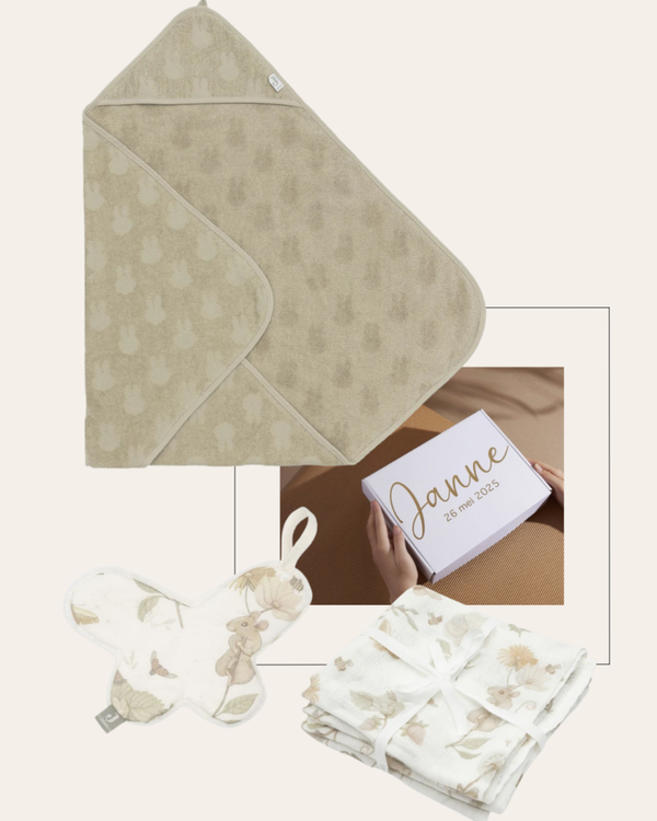 Geschenkset | Badcape Miffy | Hydrofiele doeken | Speendoekje Dreamy Mouse