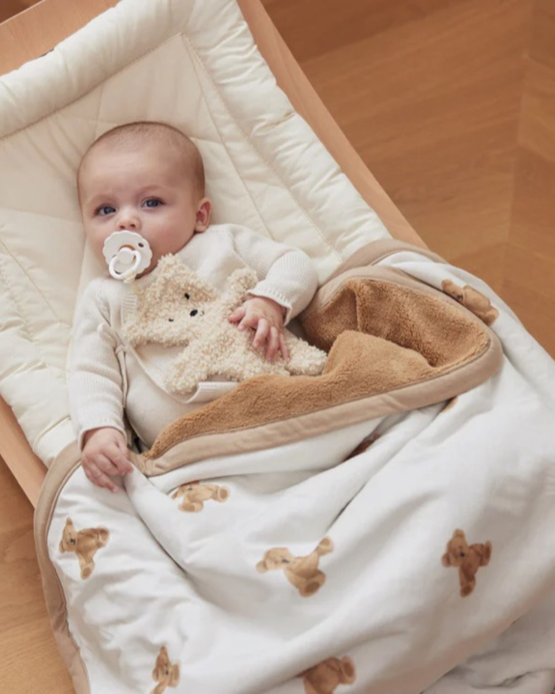 Wiegdeken | Jersey | 75x100 cm | Teddy Bear