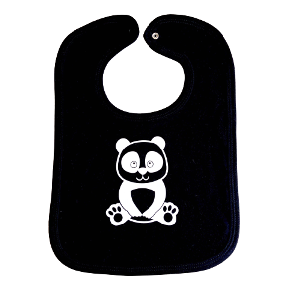 Slabbetje | Uni Line | Jersey | Pandabeertje | Zwart