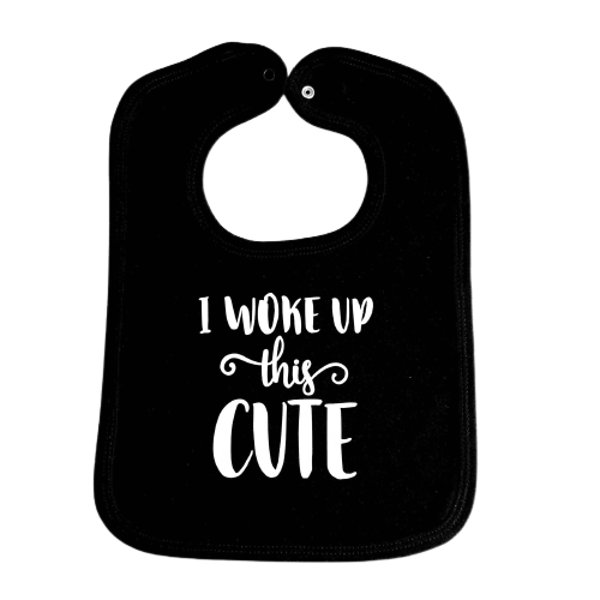 Slabbetje | Uni Line | Jersey | I Woke Up This Cute | Zwart