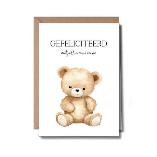 Cadeaupakket kaartje | gefeliciteerd met jullie mini versie