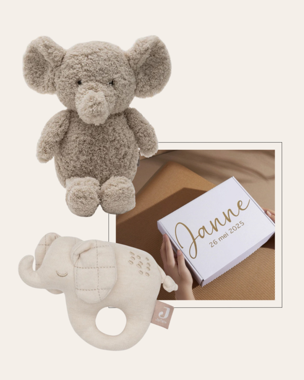 Geschenkset Knuffel Olifant | Olifant Rammelaar
