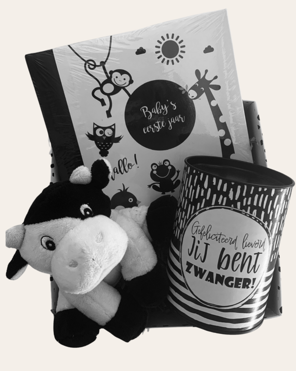 Geschenkset | Hoera Zwanger | Zwart Wit