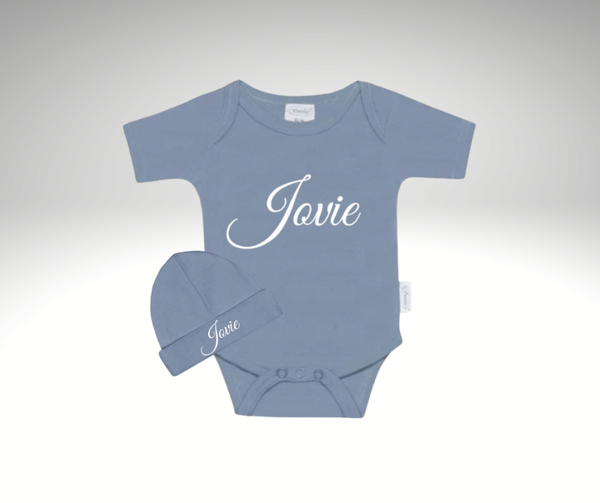 Geschenkset | Rompertje | Baby Mutsje | Blue Grey