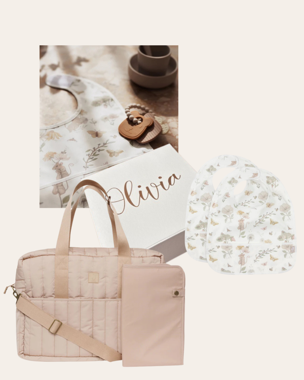 Geschenkset | Mombag Jollein | Waterproof Slabbetjes Dreamy Mouse ( set van 2 )