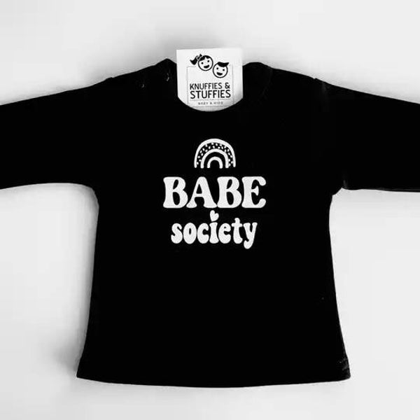 T-shirt Babe society | Zwart
