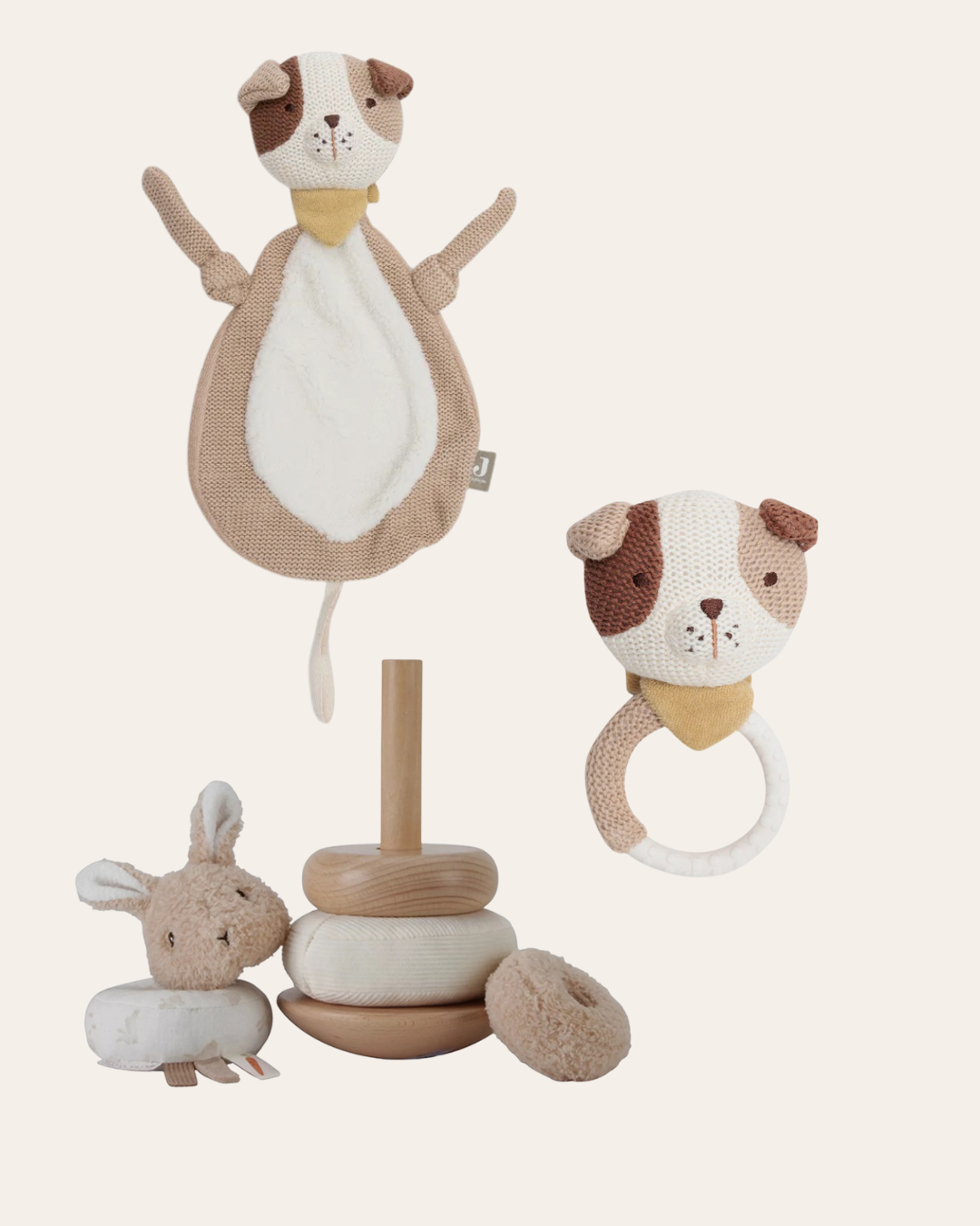 Geschenkset | Speendoekje/Bijtring | Dog Mick | Stapeltoren Baby Bunny