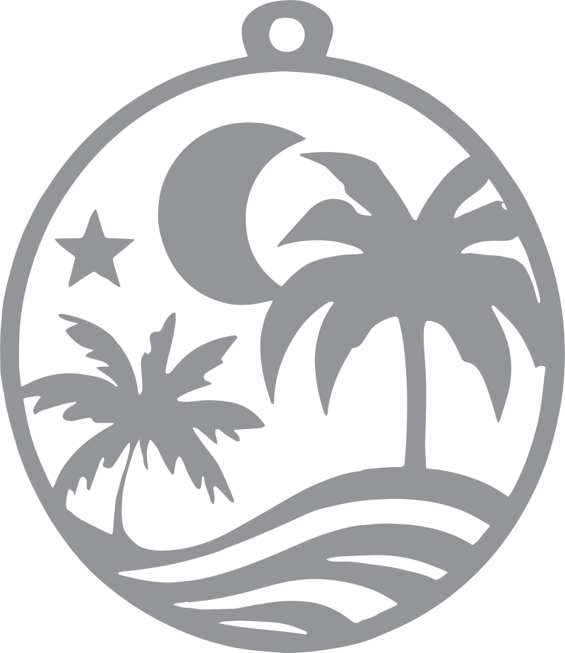 Tropical sunset black