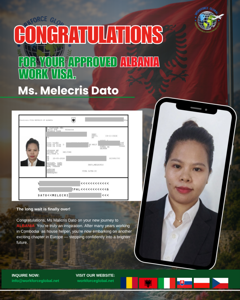 approved work visa ma'am Melecris