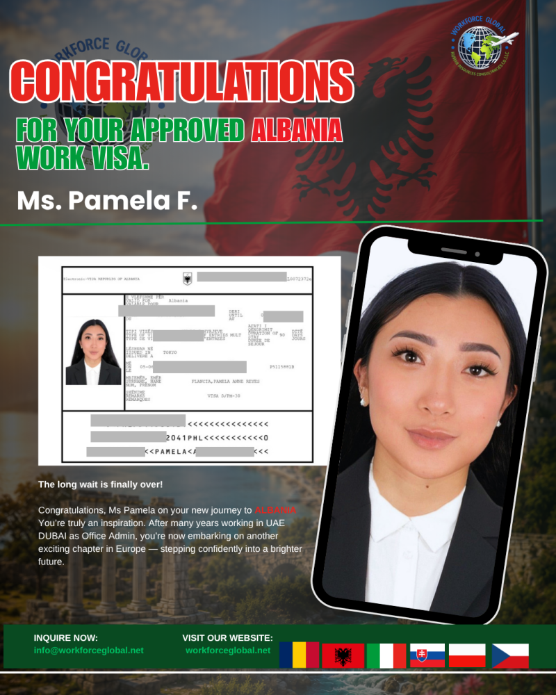 approved work visa ma'am Pamela
