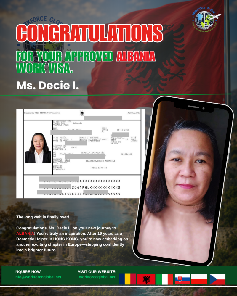 approved work visa Ma'am Daisy