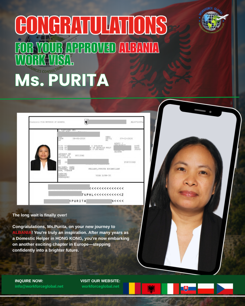 approved work visa ma'am Purita
