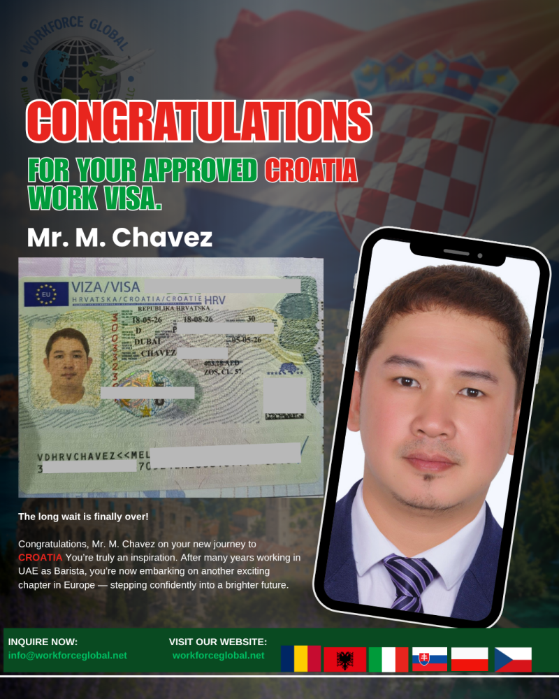 Approved work visa sir Melvin