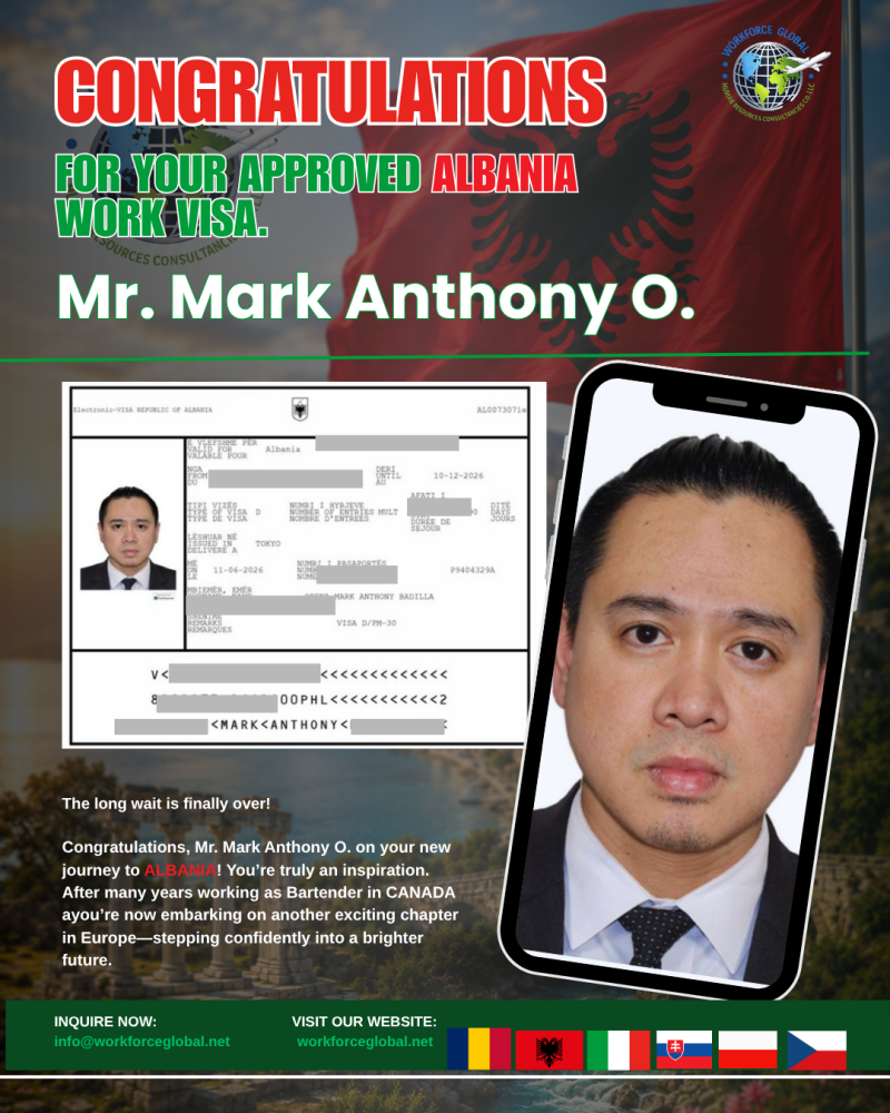 Approved work visa sir Mark Anthony