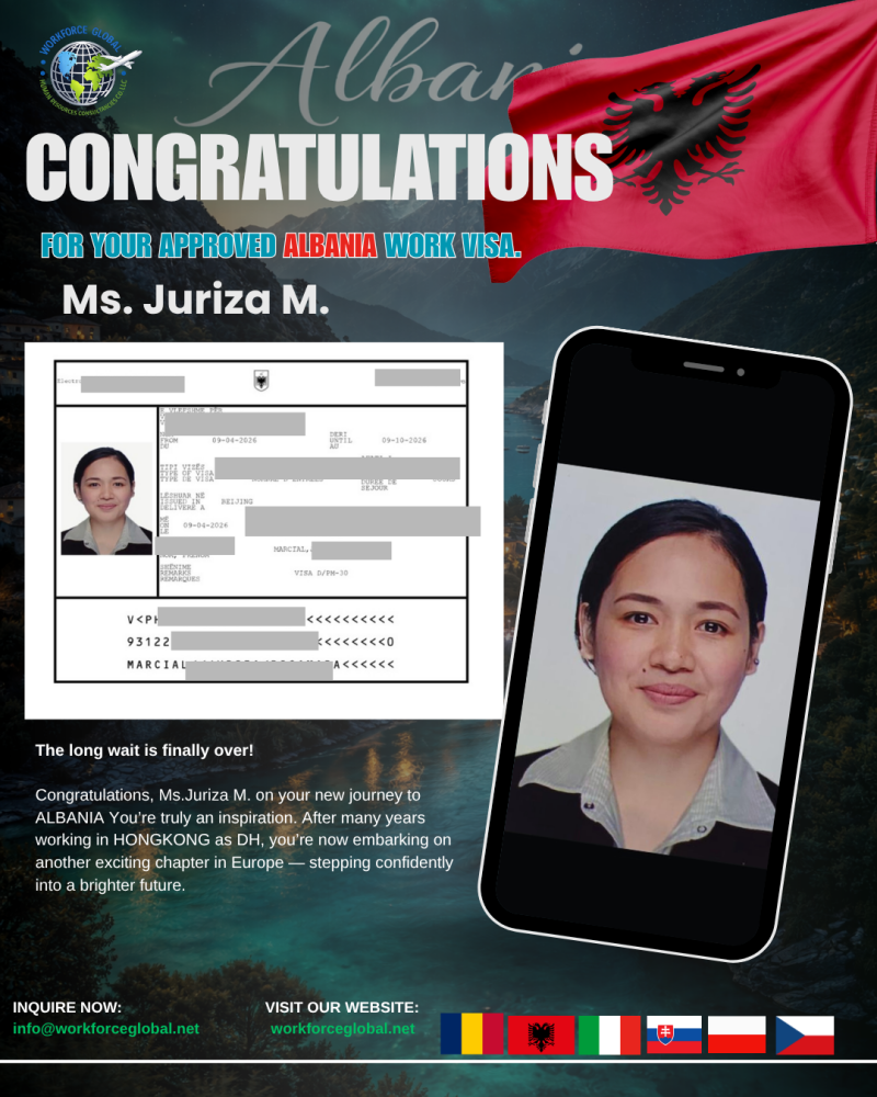 Congartualtion Ms Juriza for your approved ork visa