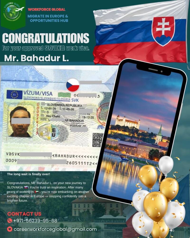 Congratulation Mr. Bahadur from Nepal for your approved visa in SLOVAKIA 