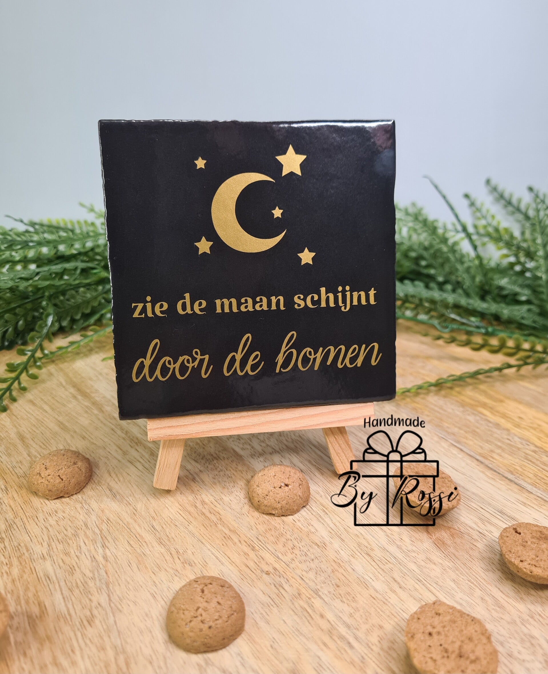 Sinterklaas tegeltje -  Zie de maan schijnt door de bomen
