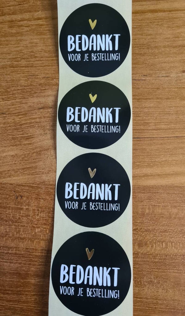 Cadeau sticker XL - Bedankt voor je bestelling