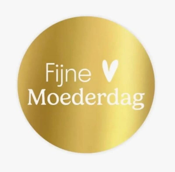 Fijne Moederdag - cadeausticker goudfolie